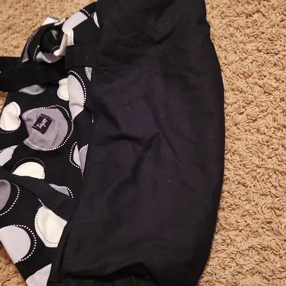 Thirty-One Polka Dot Tote Bag - Black and Gray Large Tote - Picture 11 of 13